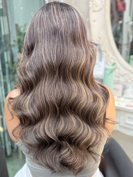 AirTouch Balayage for Elegant Grey Blending | Oilly Hair Salon