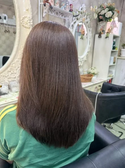 Cool Ash Brown Hair Color at Oilly Hair Salon Bangkok