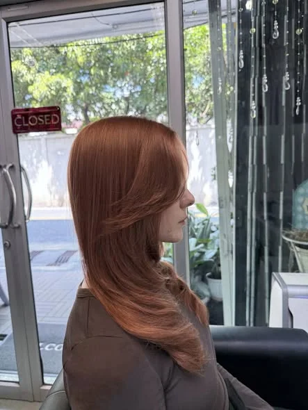 Copper Orange Hair Color at Oilly Hair Salon Bangkok