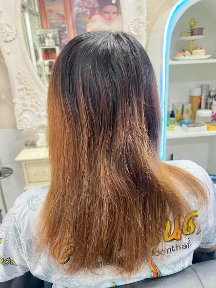Golden Brown Hair Color & Grey Blending in Bangkok