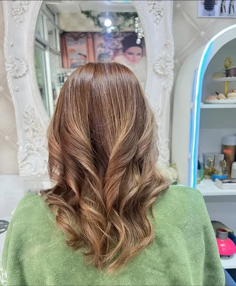 Golden Brown Hair Color & Grey Blending in Bangkok