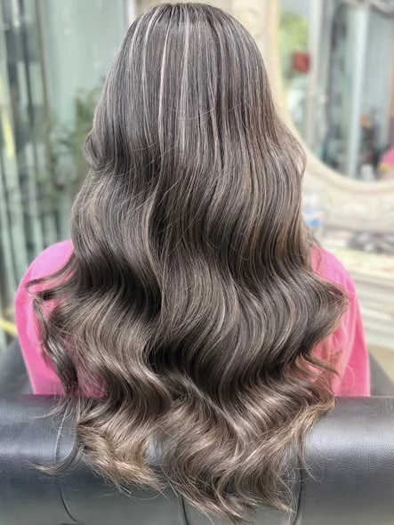 Subtle Highlights in Bangkok: Dark Blonde Ash-Grey