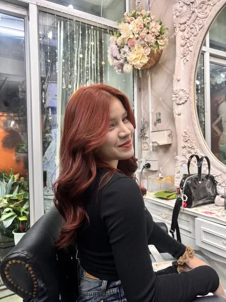 Vibrant Orange Brown at Oilly Hair Salon Bangkok
