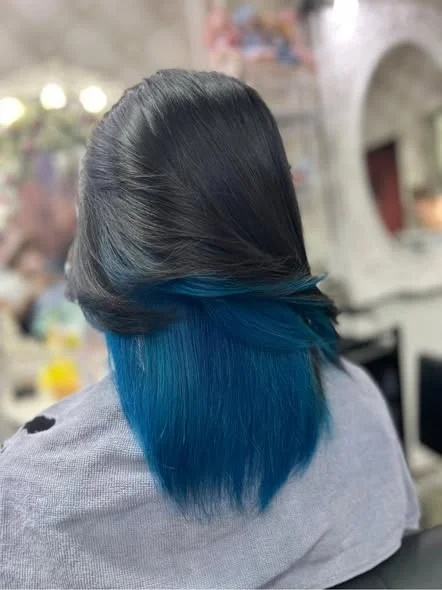 Hidden Inner Hair Color at Oilly Hair Salon Bangkok