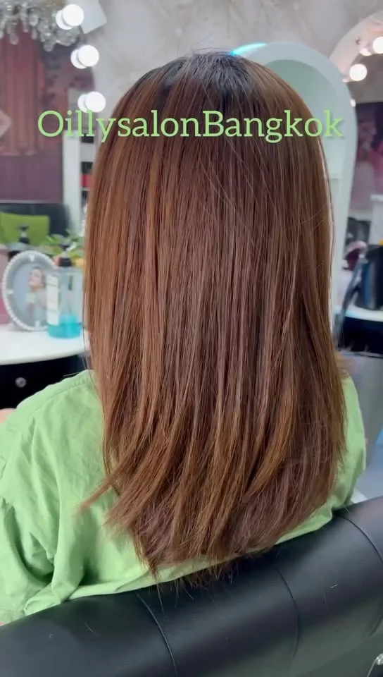 Light Beige Brown Hair Color | Oilly Hair Salon Bangkok