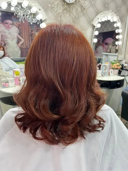 Orange Brown Hair Color | Oilly Hair Salon Bangkok