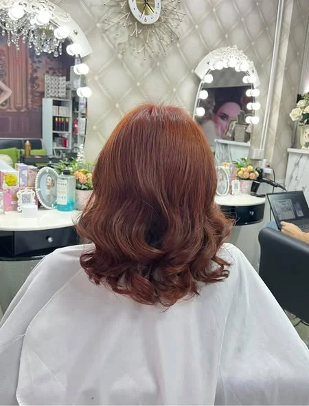 Orange Brown Hair Color | Oilly Hair Salon Bangkok
