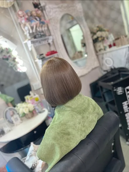 Soft Milk Tea Hair Color in Bangkok