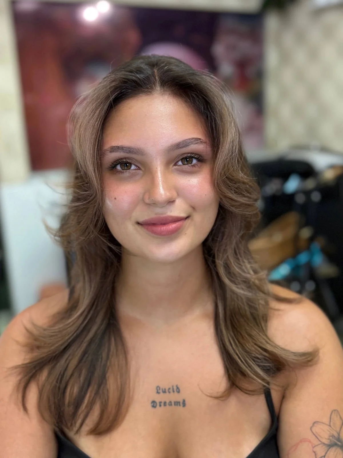 honey brown ash balayage at Oilly Hair Salon Bangkok — 黒染め落とし後のサイドビュー
