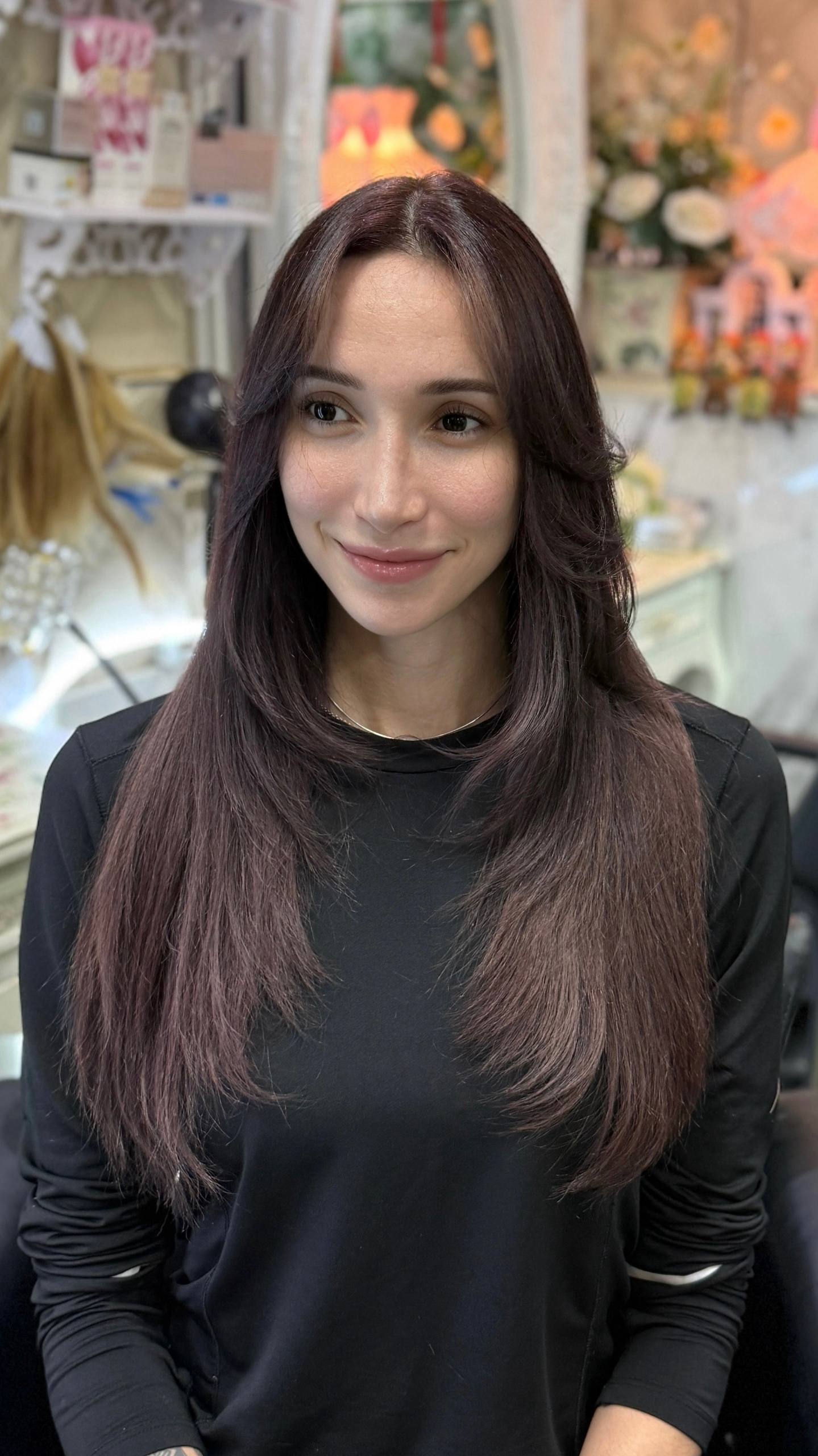 Color correction after at Oilly Hair Salon Bangkok - soft dark brown finish