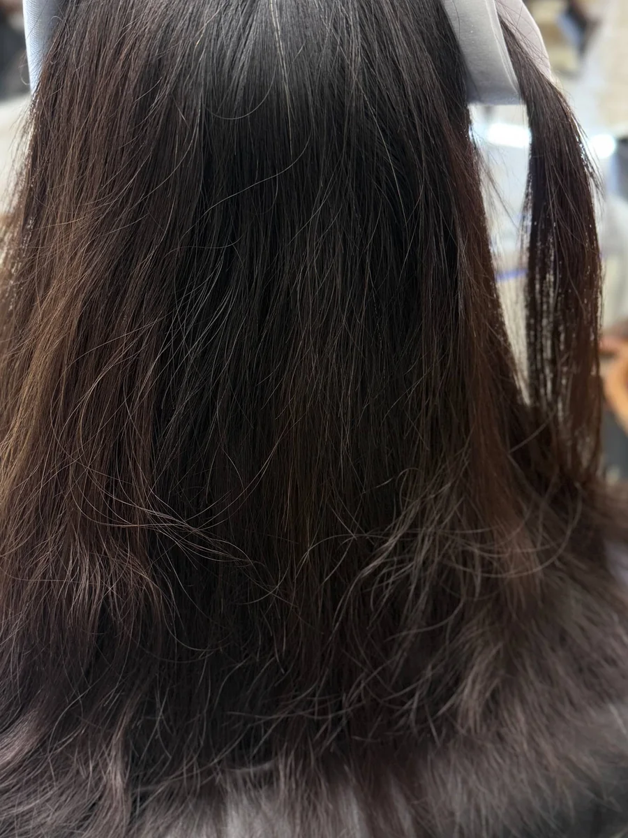 Digital Perm C-Curve before photo at Oilly Hair Salon Bangkok showing fine lightweight hair texture