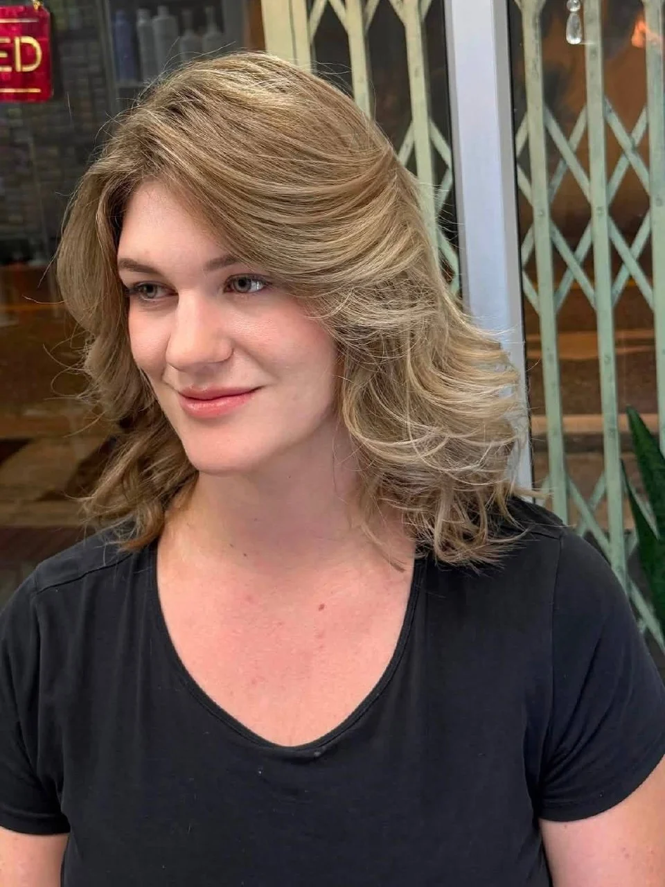 Bright ash blonde balayage for dimensional European hair at Oilly Hair Salon Bangkok