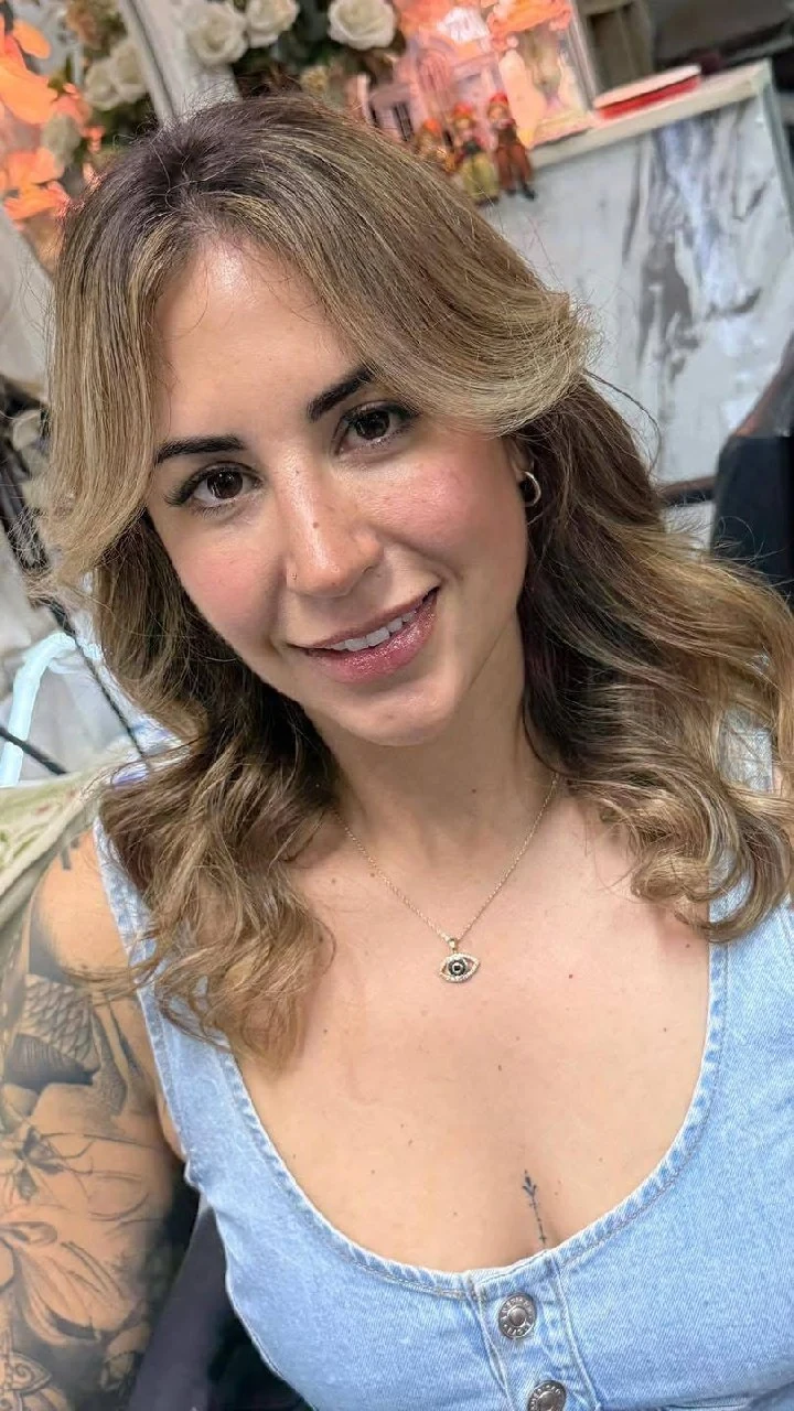 Soft ash blonde balayage face-framing result for fine hair at Oilly Hair Salon Bangkok